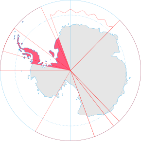 Location of the British Antarctic Territory in Antarctica