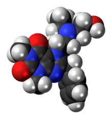 Space-filling model of the bamifylline molecule