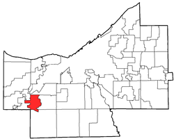 Location of Berea in Cuyahoga County