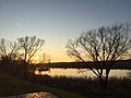 Ausblick auf die Ehle bei Sonnenuntergang