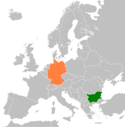 Map indicating locations of Bulgaria and Germany