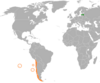 Location map for Chile and Latvia.