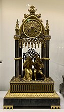 Clock, unknown French maker, c. 1835–1840, gilt and patinated bronze, Museum of Decorative Arts, Paris