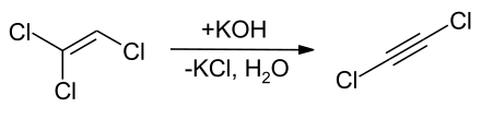 Synthese von Dichlorethin aus Trichlorethen