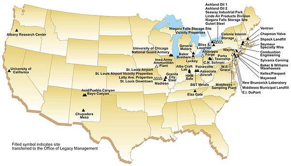 FUSRAP Sites Map