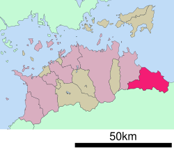 Location of Higashikagawa