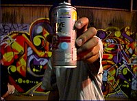 An aerosol paint can