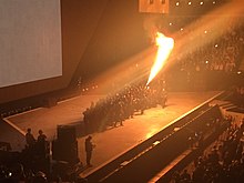 Kanye West performing the song "All Day" at the thirty-fifth annual BRIT Awards on February 25, 2015 in London, England.
