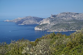 Paysage des calanques vers Cassis.