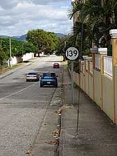 Northbound sign, a few yards from the start of the route in Ponce, Puerto Rico, looking northeast