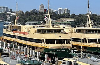 MV Narrabeen berthed next to MV Queenscliff at Balmain shipyard after the 2 vessels were taken out of service in 2021.