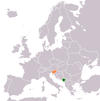 Location map for Montenegro and Slovenia.