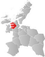 Mapa do condado de Sogn og Fjordane com Snillfjord em destaque.