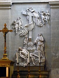 Bas-relief of "Christ descends from the Cross" by Eustache Nourrison and Robert de Lorrain