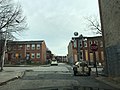 light tower placed at street intersection by Baltimore Police Department