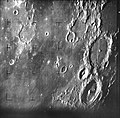 First image, about 17 minutes before impact. Features: The large crater at center right is Alphonsus.