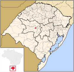 Localização de Itaara no Rio Grande do Sul