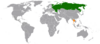 Location map for Russia and Thailand.