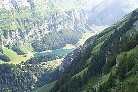 Seealpsee von der Ebenalp aus fotografiert