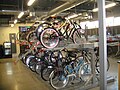 Photo inside the Bicycle Cellar bike station and bike shop inside the Tempe Transportation Center.