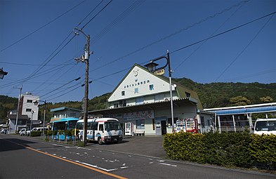 The Tosa Kuroshio Railway station building. The JR station building is to the right.