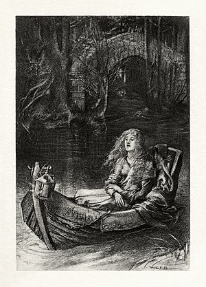 Illustration to Tennyson's "The Lady of Shalott" by W. E. F. Britten.