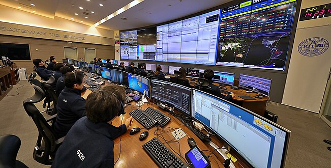 Centre de contrôle de l'agence spatiale sud-coréenne.