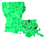 Support for Fayard by parish:   >30%   25–30%   20–25%   15–20%   10–15%   5–10%   <5%