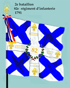 Drapeau du 2e bataillon du 82e régiment d'infanterie de ligne de 1791 à 1793.