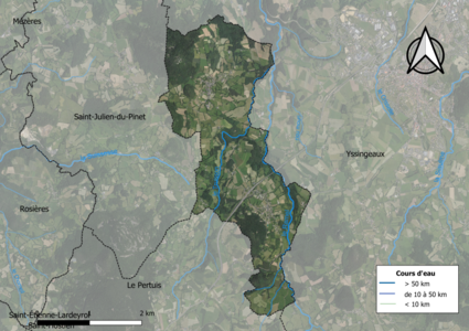 Vue aérienne du territoire communal.