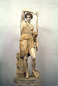 A statue of a wounded Amazon, who were warrioresses with a preference for archery. Musei Capitolini, 5th century BC.
