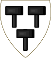 Argent, three mallets sable, attributed to the Hauteville family, as reported by Gilles-André de la Rocque