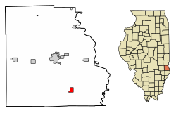 Location of Flat Rock in Crawford County, Illinois.