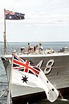 The bow of HMAS Stuart in 1984