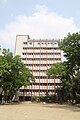 College building as seen from the field