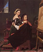 《拉斐爾和弗馬里娜》（Raphael and the Fornarina），1811年—1812年，收藏於美國麻州劍橋哈佛大學費哥美術館