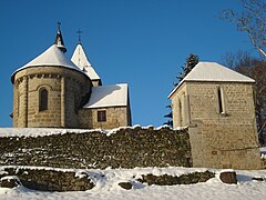 L'église sous la neige.