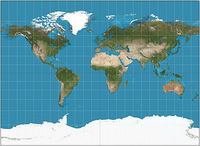 Miller cylindrical projection, by Strebe