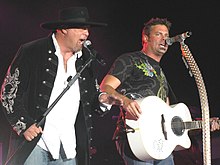 Eddie Montgomery (left) and Troy Gentry at the Gretna Heritage Festival in 2008