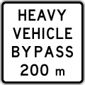 Heavy vehicle bypass 200 m ahead (New Zealand)