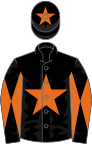 Black, Orange star, diabolo on sleeves and star on cap