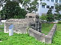 An angled defensive-wall behind the pillbox offers protection to those defending the rear of the structure (albeit having little to no protection over their heads without a roof).