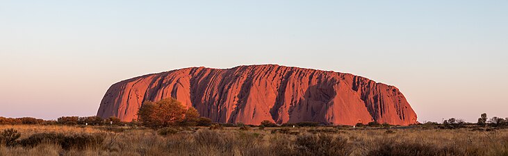 Uluru, an 863-metre (2,831 ft) sandstone formation in Australia's Northern Territory