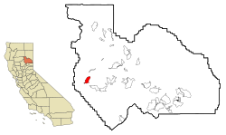 Location in Plumas County and the state of California
