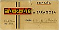 Carte QSL de EA-2-AG, Espagne (1949).