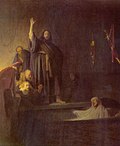 The Raising of Lazarus, 1630–1631, Rembrandt van Rijn (Los Angeles County Museum of Art, Los Angeles)