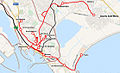 Cagliari tram map 1893-1973