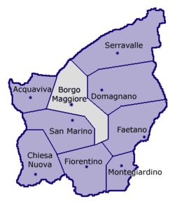 Location of Borgo Maggiore within San Marino
