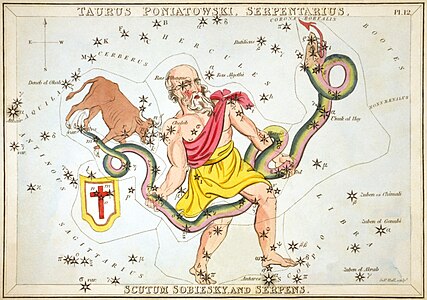 Ophiuchus, by Sidney Hall and Richard Rouse Bloxam (restored by Adam Cuerden)