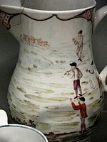 Jug showing a game of cricket, 1769–1770[45]